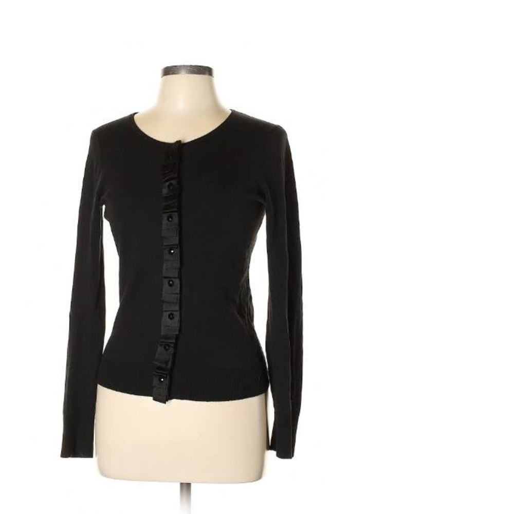 Dressy Black Button-Up Cardigan